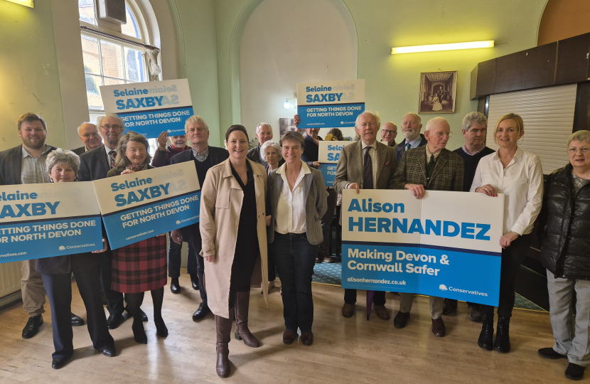 Picture with Selaine Saxby MP and Alison Hernandez at North Devon Conservative Association AGM 